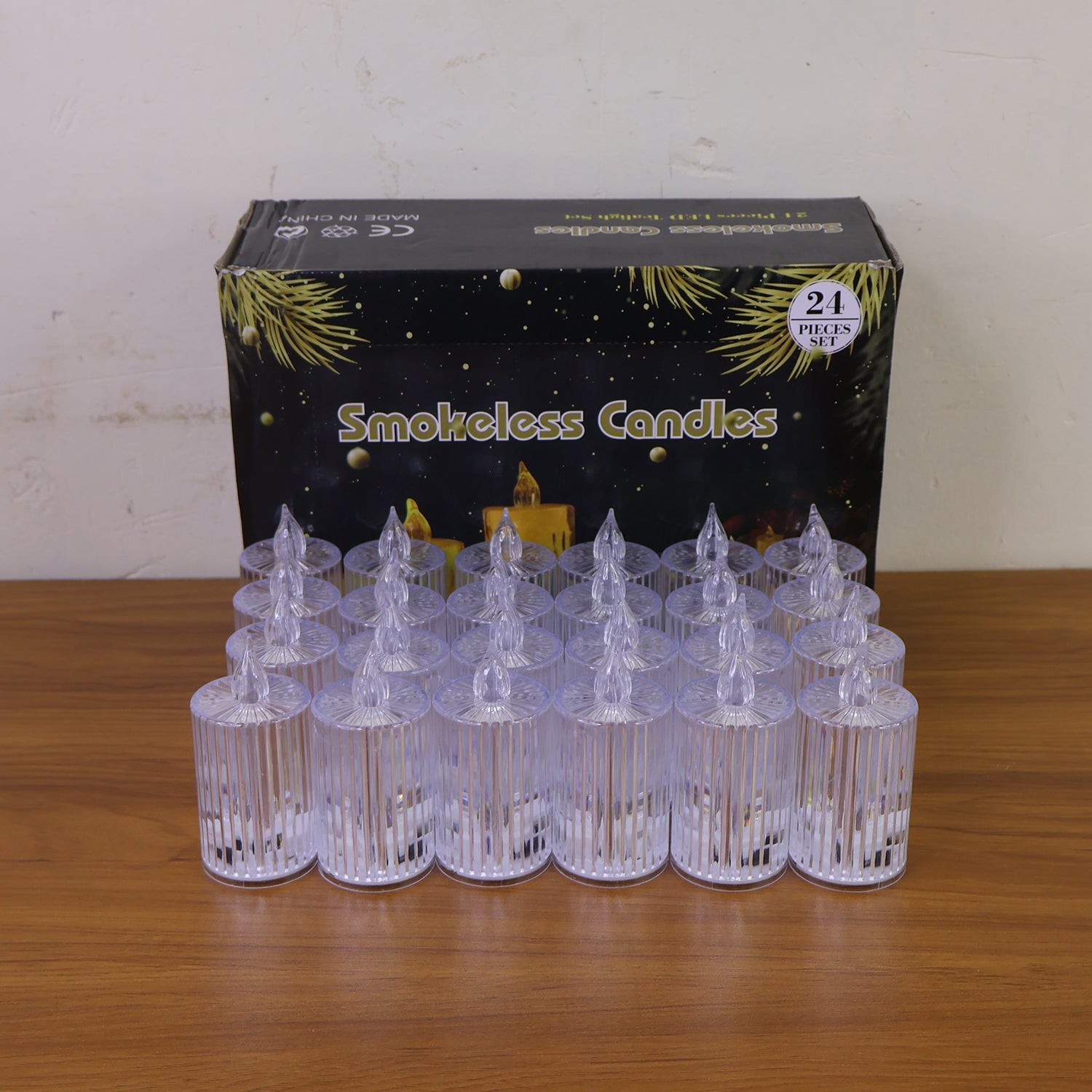 Set of 24 Smokeless LED Flameless Decorative Candles Set of 24 Smokeless LED Flameless Decorative Candles